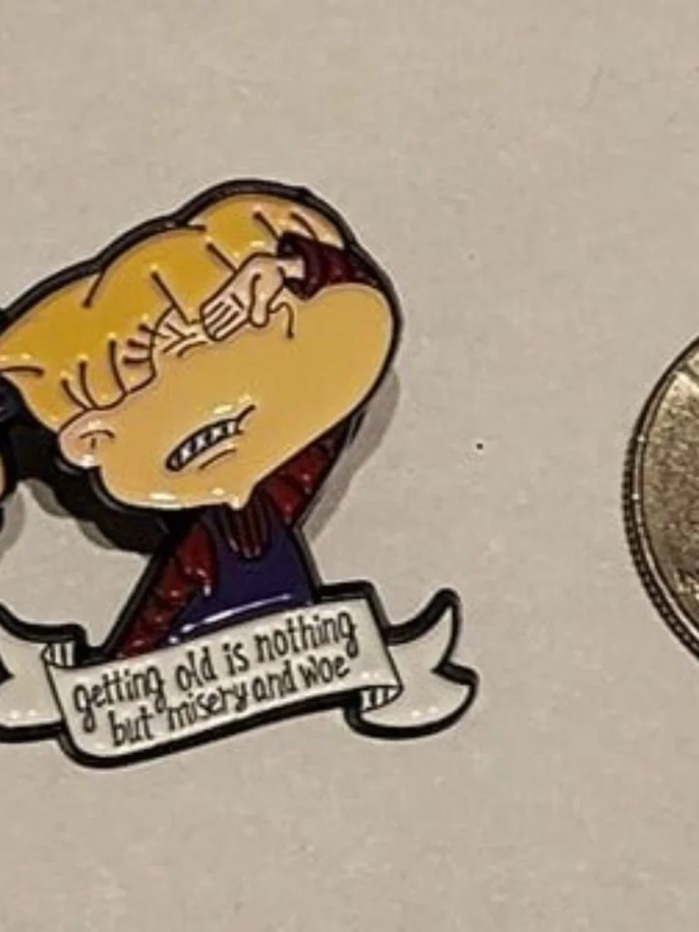 Nickelodeon's Rugrats 'Angelica' Enamel Pin - Classic 90s Cartoon Character - Picture 2 of 3